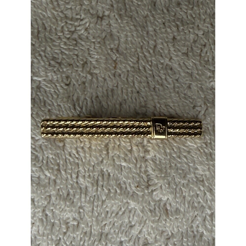 Christian Dior Gold Tone Rope Tie Clip Vintage 2" Germany